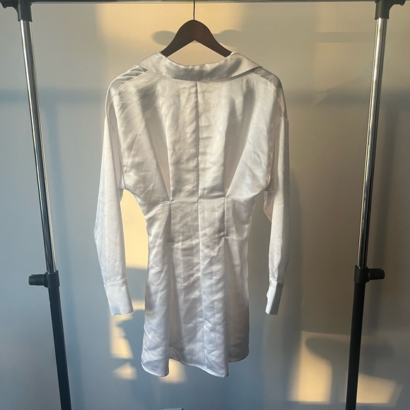 NWT Zara White Satin Effect Dress - Picture 5 of 8